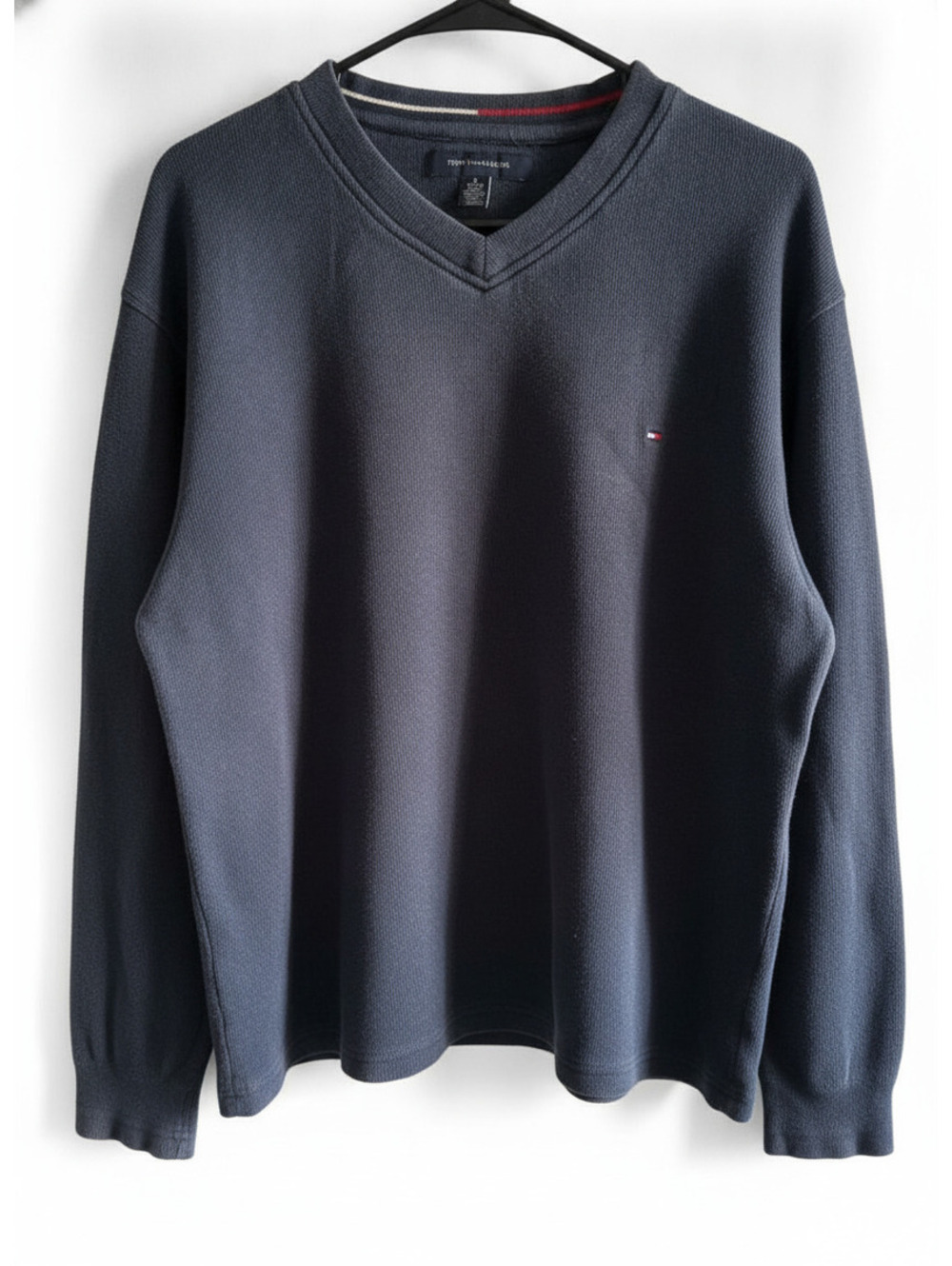Fall Sweater Tommy Hilfiger Men's XL Navy Blue Long Sleeve Pullover Sweater